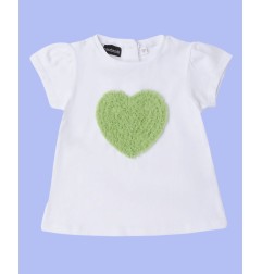 T-shirt neonata cuore di tulle - Sarabanda