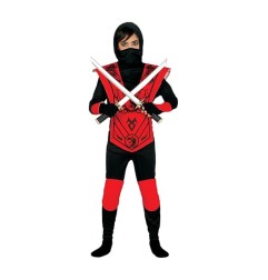 Costume Ninja Nero e Rosso Bambino - Guirca