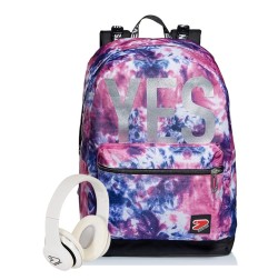 Zaino Scuola Double Tye And Dye Girl con cuffie - Seven